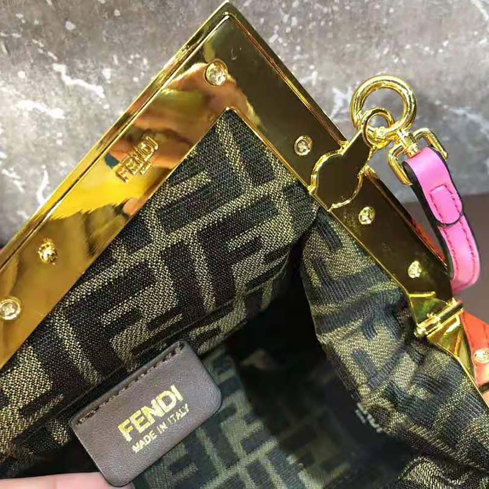 Fendi Women Fendi First Small Leather Bag with Multicolor Inlay - image 9