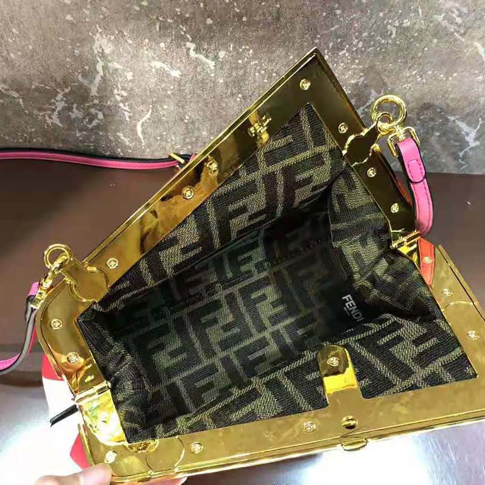 Fendi Women Fendi First Small Leather Bag with Multicolor Inlay - image 8