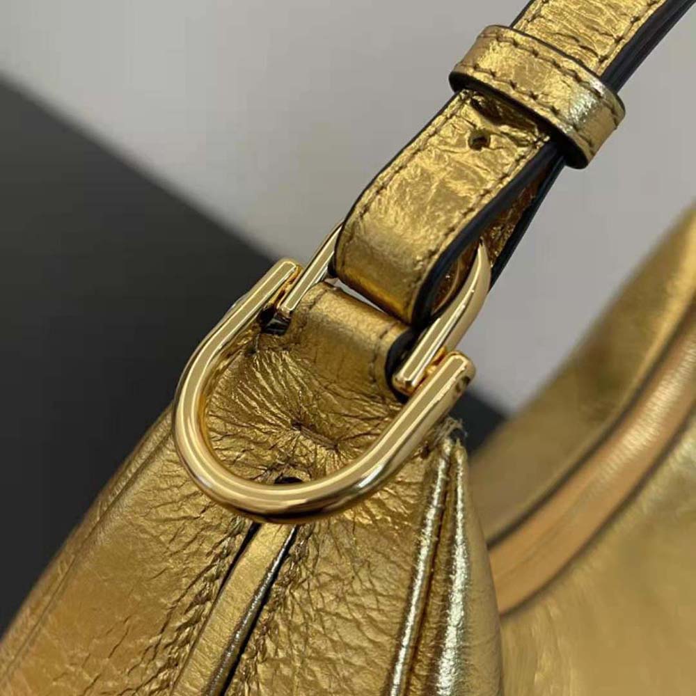 Fendi Women Fendigraphy Small Gold Laminated Leather Bag - image 7