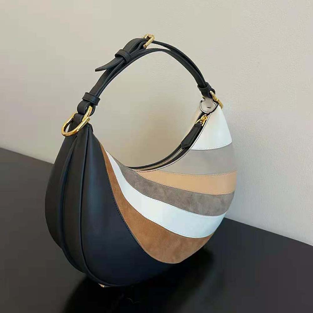 Fendi Women Fendigraphy Small Leather Bag with Beige and Brown Inlay - image 4