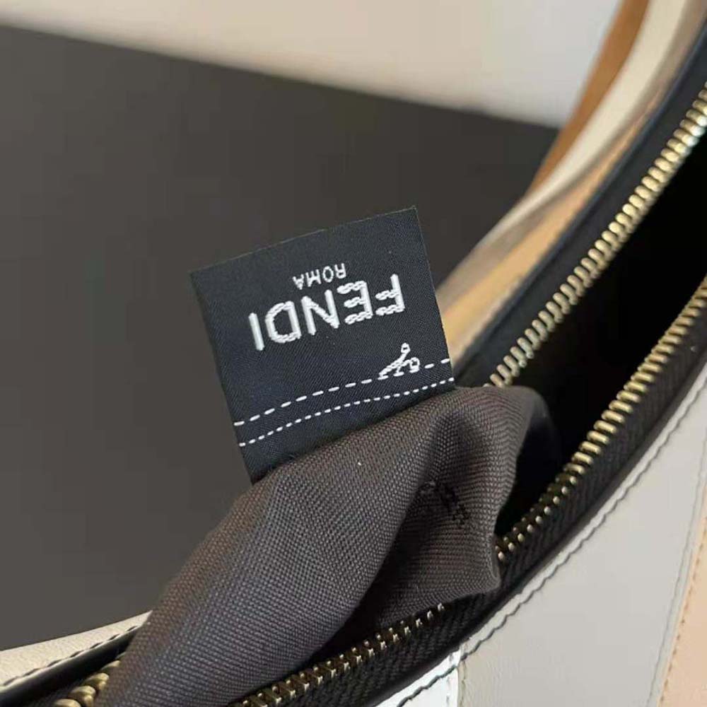 Fendi Women Fendigraphy Small Leather Bag with Beige and Brown Inlay - image 10