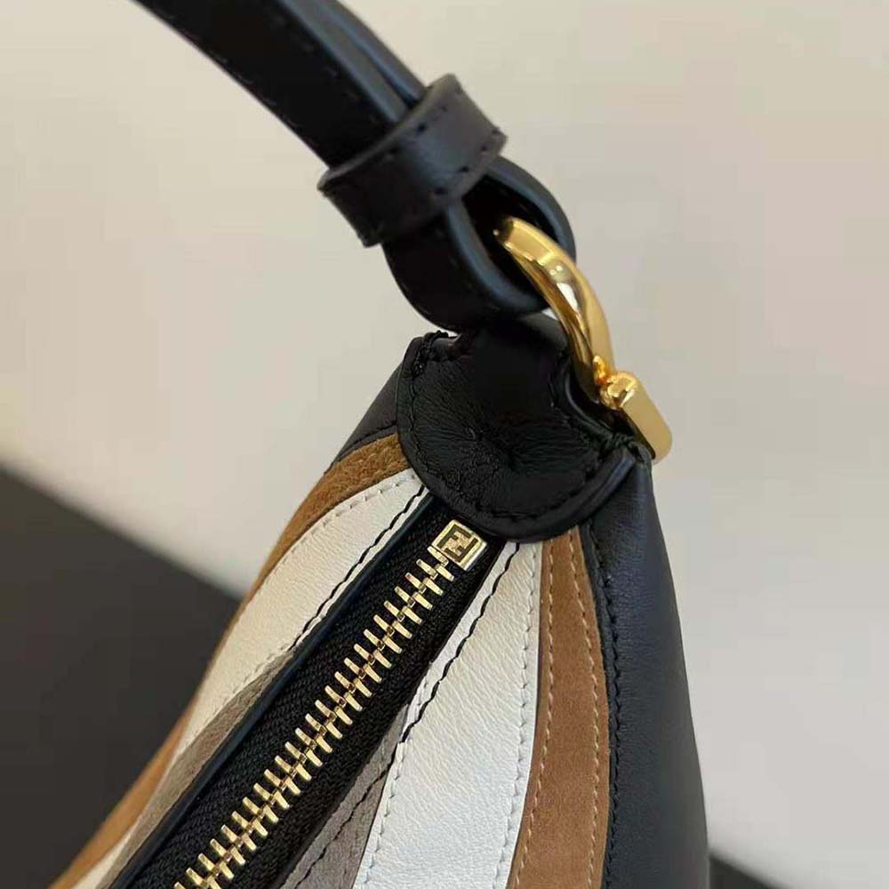 Fendi Women Fendigraphy Small Leather Bag with Beige and Brown Inlay - image 8