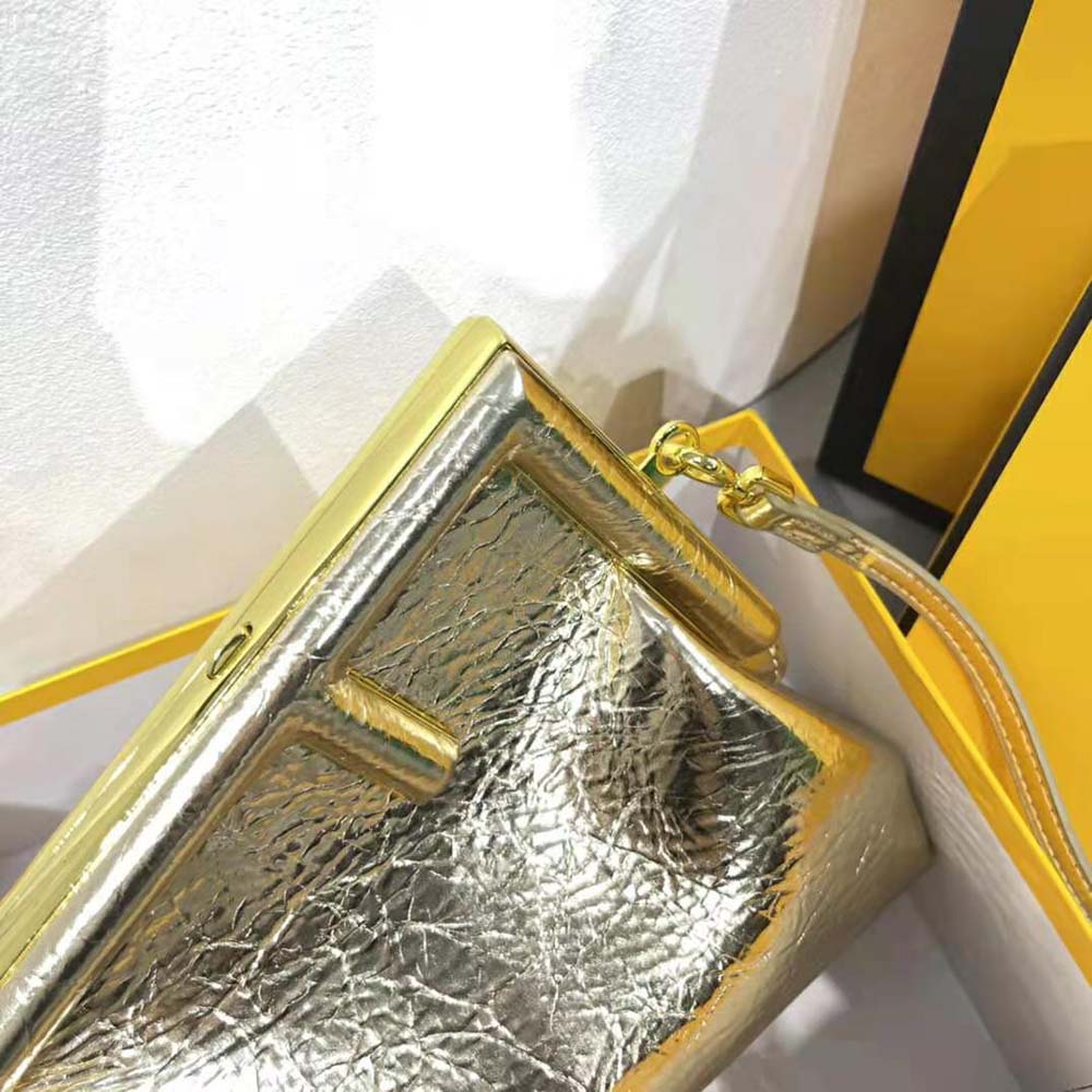 Fendi Women First Small Gold Laminated Leather Bag - image 7