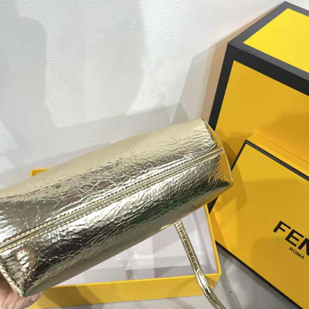 Fendi Women First Small Gold Laminated Leather Bag - image 8