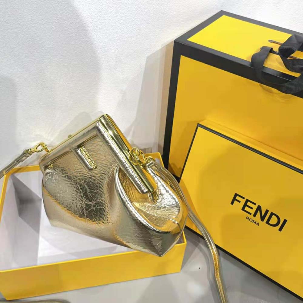 Fendi Women First Small Gold Laminated Leather Bag - image 5