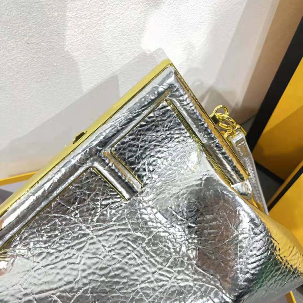 Fendi Women First Small Silver Laminated Leather Bag - image 7