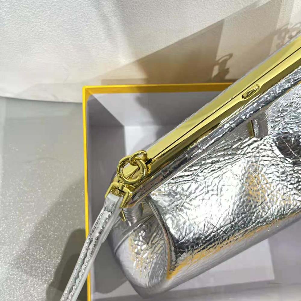 Fendi Women First Small Silver Laminated Leather Bag - image 8