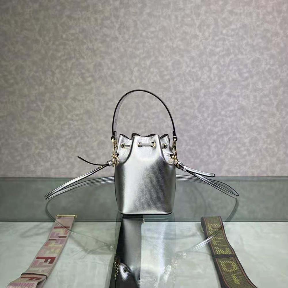 Side angle showing slim profile of Fendi Women Mon Tresor Mini Bag