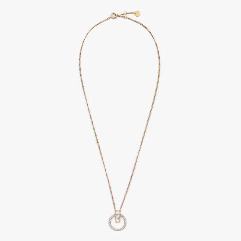 Close-up of Fendi Women O Lock Necklace Gold-Colored pendant detail