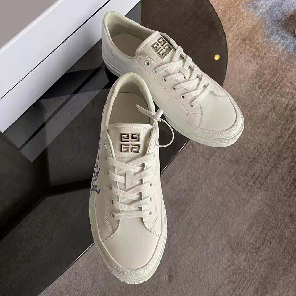 Givenchy Men Sneakers City Sport in GIVENCHY Print Leather-White - image 4