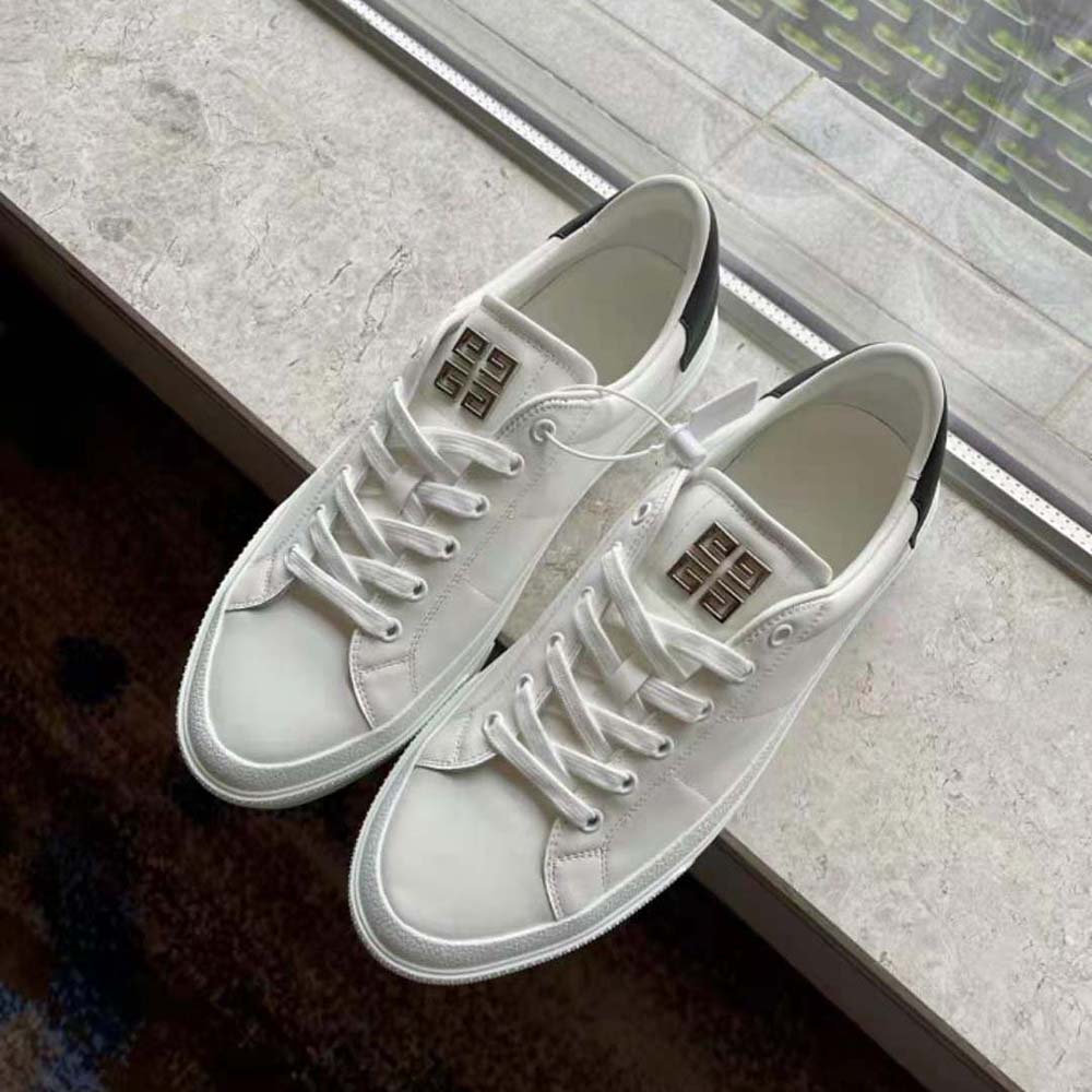 Overhead shot highlighting lace-up closure on Givenchy City Sport sneakers