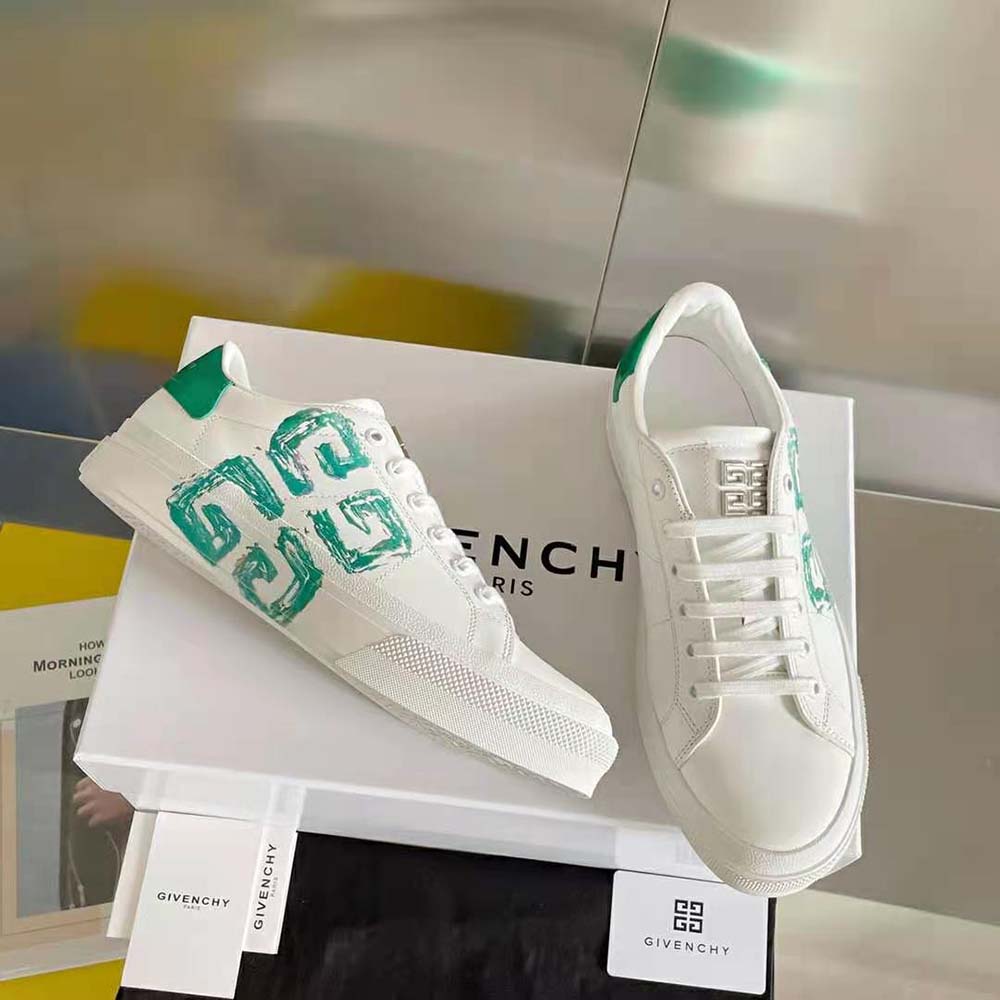 Givenchy Unisex Sneakers City Sport in 4G Print Leather-Green - image 4