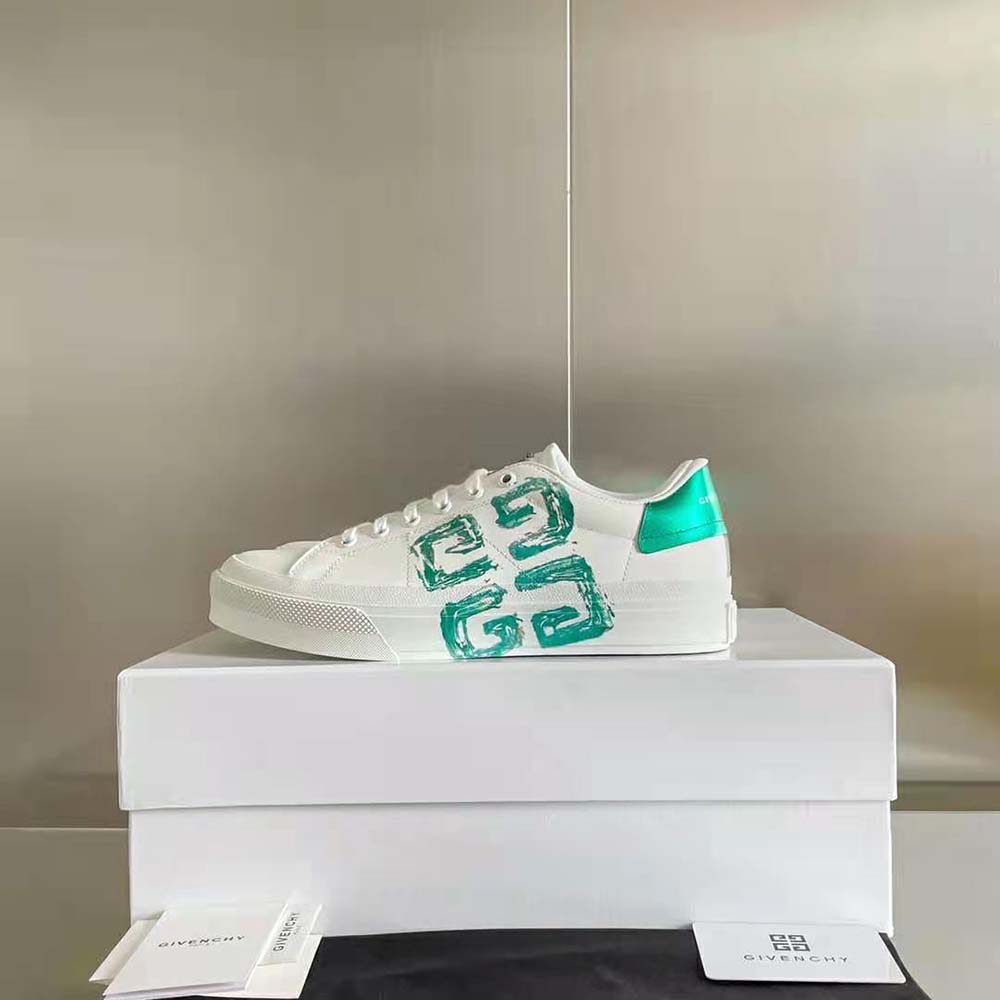 Givenchy Unisex Sneakers City Sport in 4G Print Leather-Green - image 6