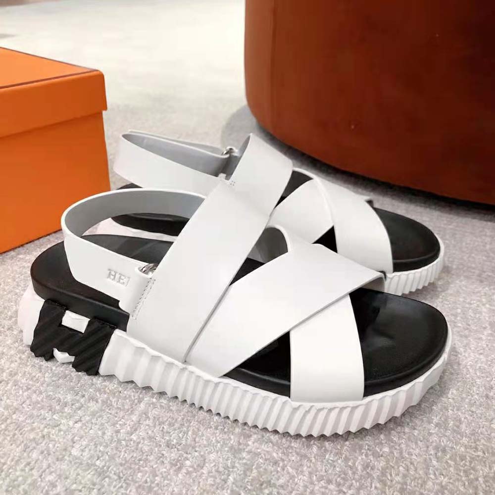 Hermes Women Electric Sandal in Calfskin-White - image 5