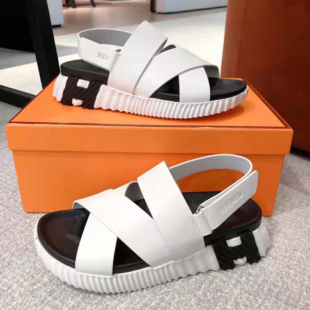 Hermes Women Electric Sandal in Calfskin-White - image 4