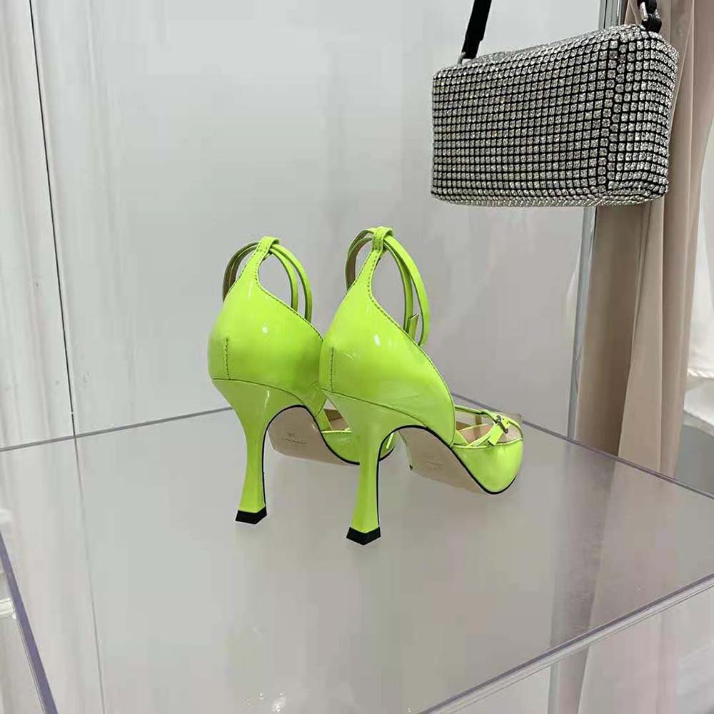 Jimmy Choo Women Mugler Strap Pump Neon Yellow Patent and Mesh Pumps with Straps - image 6