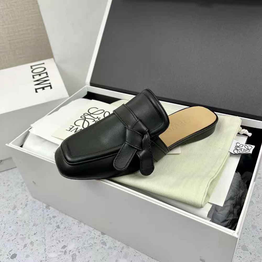 Loewe Women Gate Flat Mule in Calfskin-Black - image 7