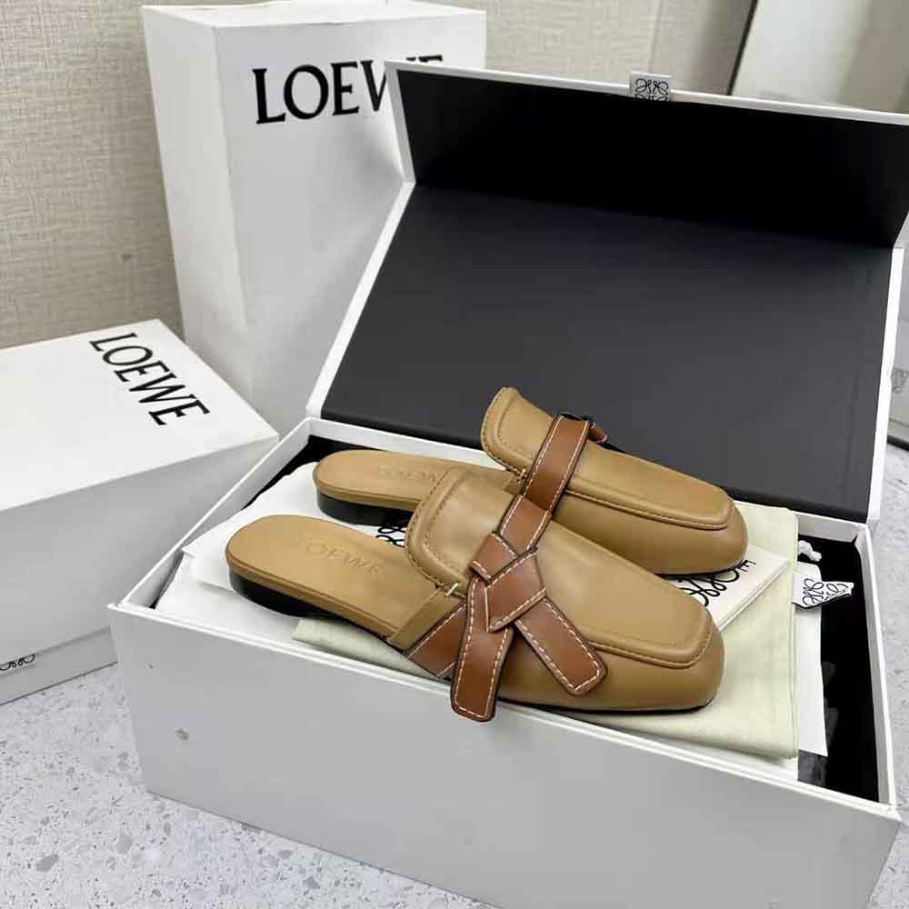 Loewe Women Gate Flat Mule in Calfskin-Brown - image 5