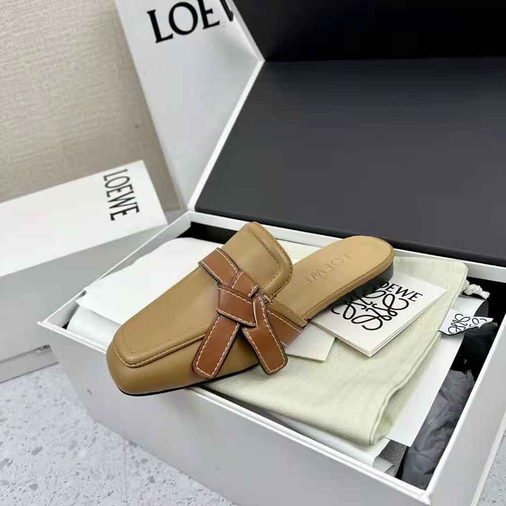 Loewe Women Gate Flat Mule in Calfskin-Brown - image 9