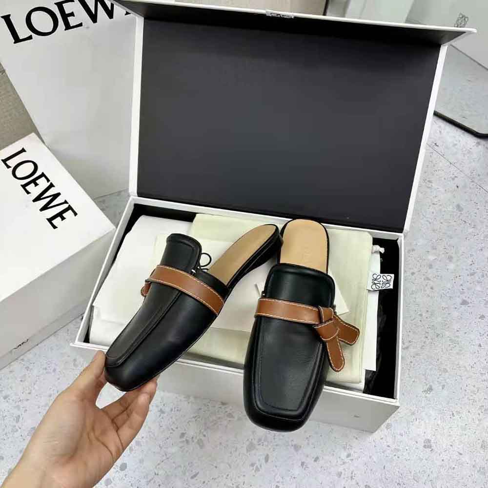 Loewe Women Gate Flat Mule in Calfskin-Tan - image 7