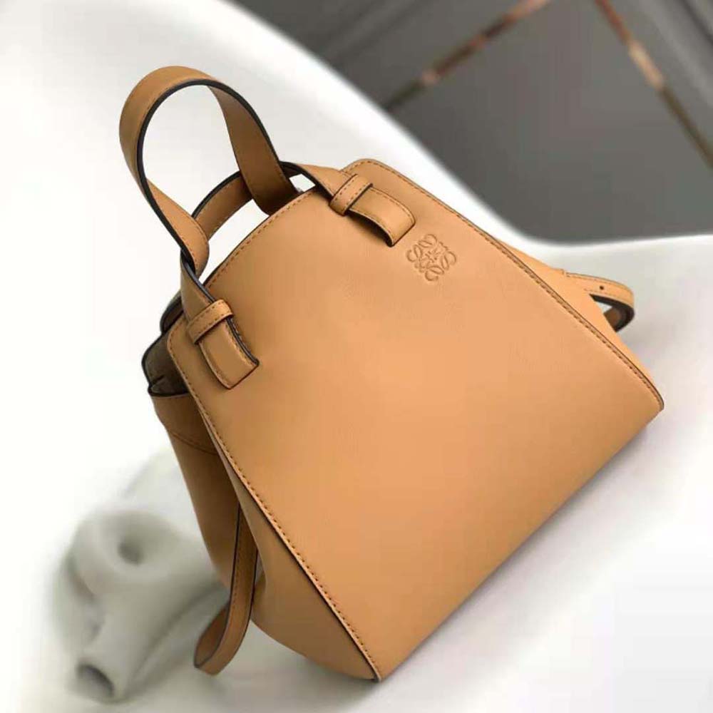 Close-up of signature knot hardware on Loewe Women Hammock Nugget Bag