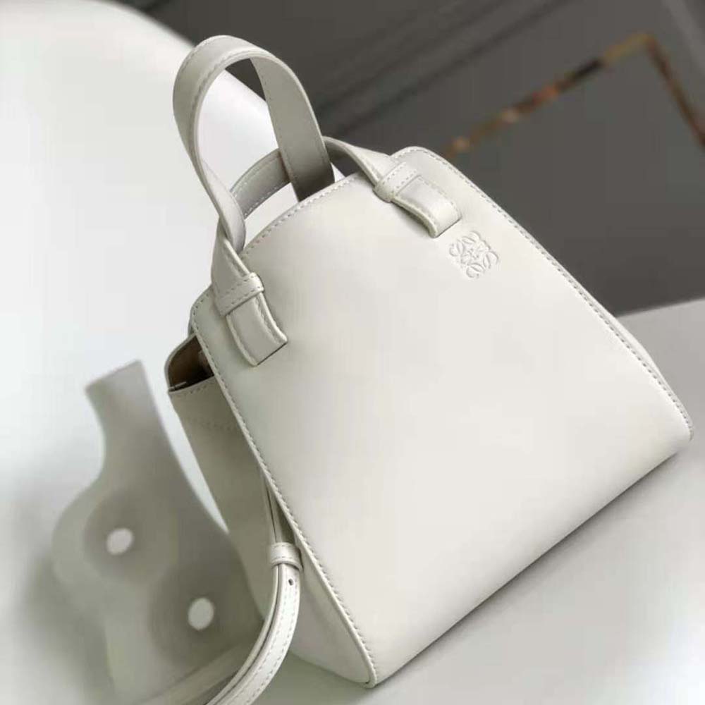 Close-up of polished silver hardware on Loewe Women Hammock Nugget Bag