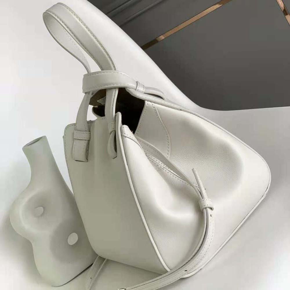 Loewe Women Hammock Nugget Bag in Nappa Calfskin-White - image 4