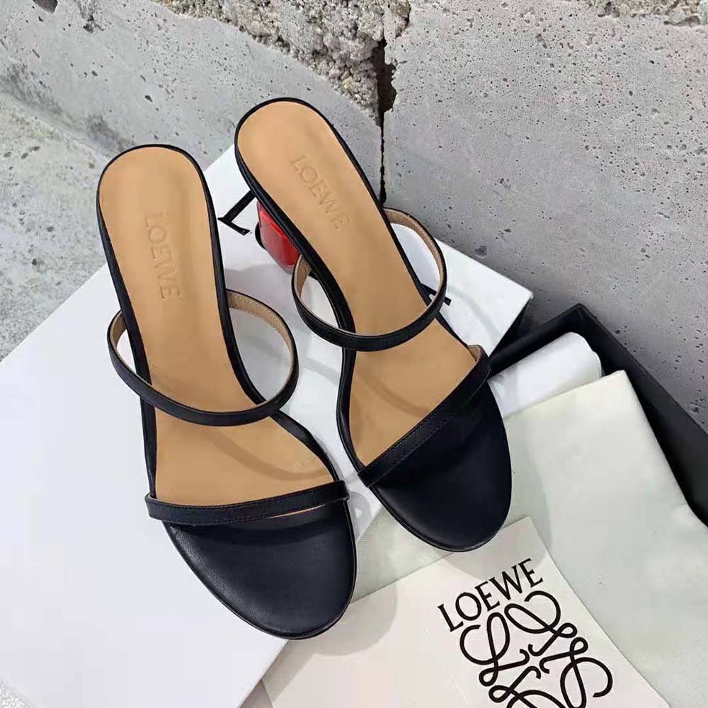 Loewe Women Nail Polish Sandal in Goatskin-Black - image 4