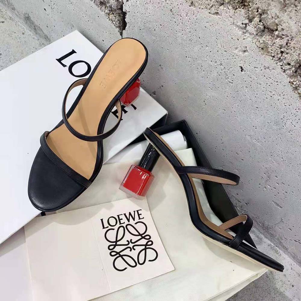 Loewe Women Nail Polish Sandal in Goatskin-Black - image 5