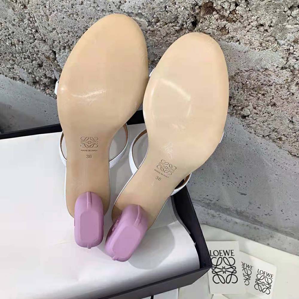 Loewe Women Soap Sandal in Goatskin 9cm Heel Height-White - image 7