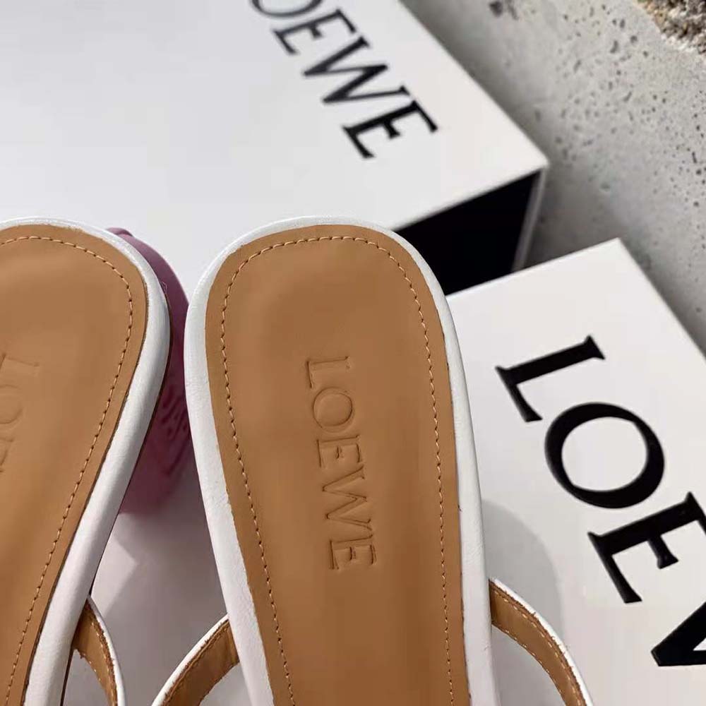 Loewe Women Soap Sandal in Goatskin 9cm Heel Height-White - image 9