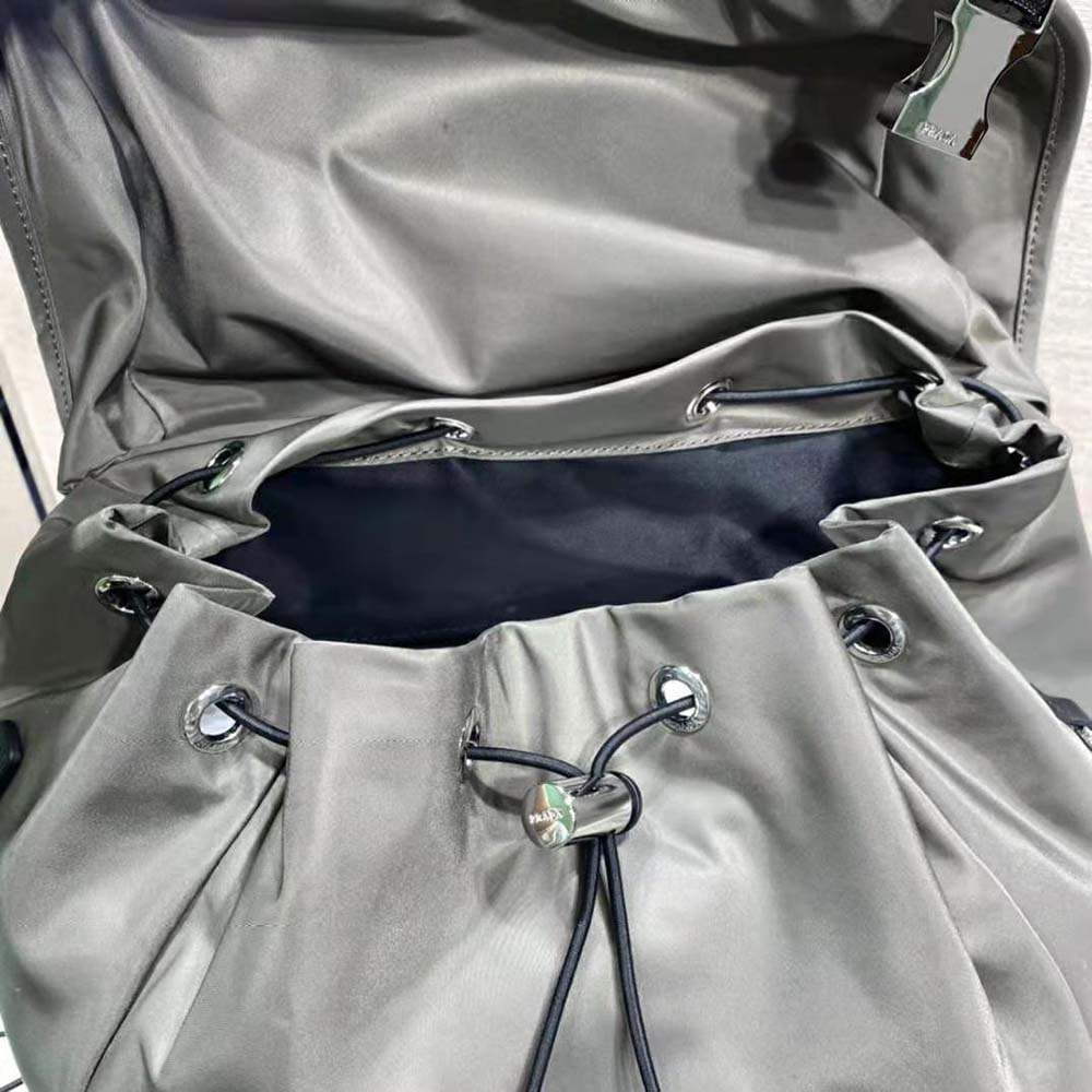 Prada Men Re-Nylon and Saffiano Leather Backpack-Silver - image 8