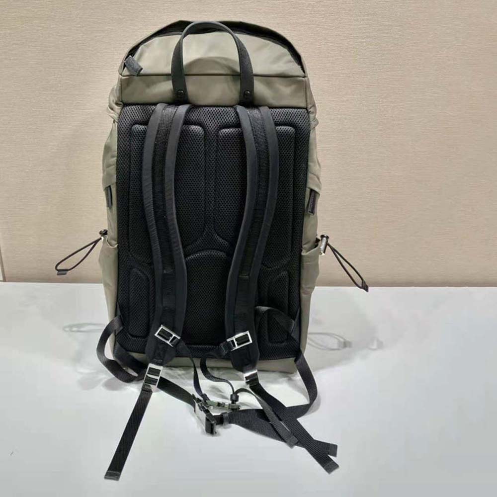 Prada Men Re-Nylon and Saffiano Leather Backpack-Silver - image 4