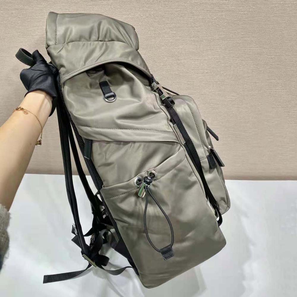 Prada Men Re-Nylon and Saffiano Leather Backpack-Silver - image 5