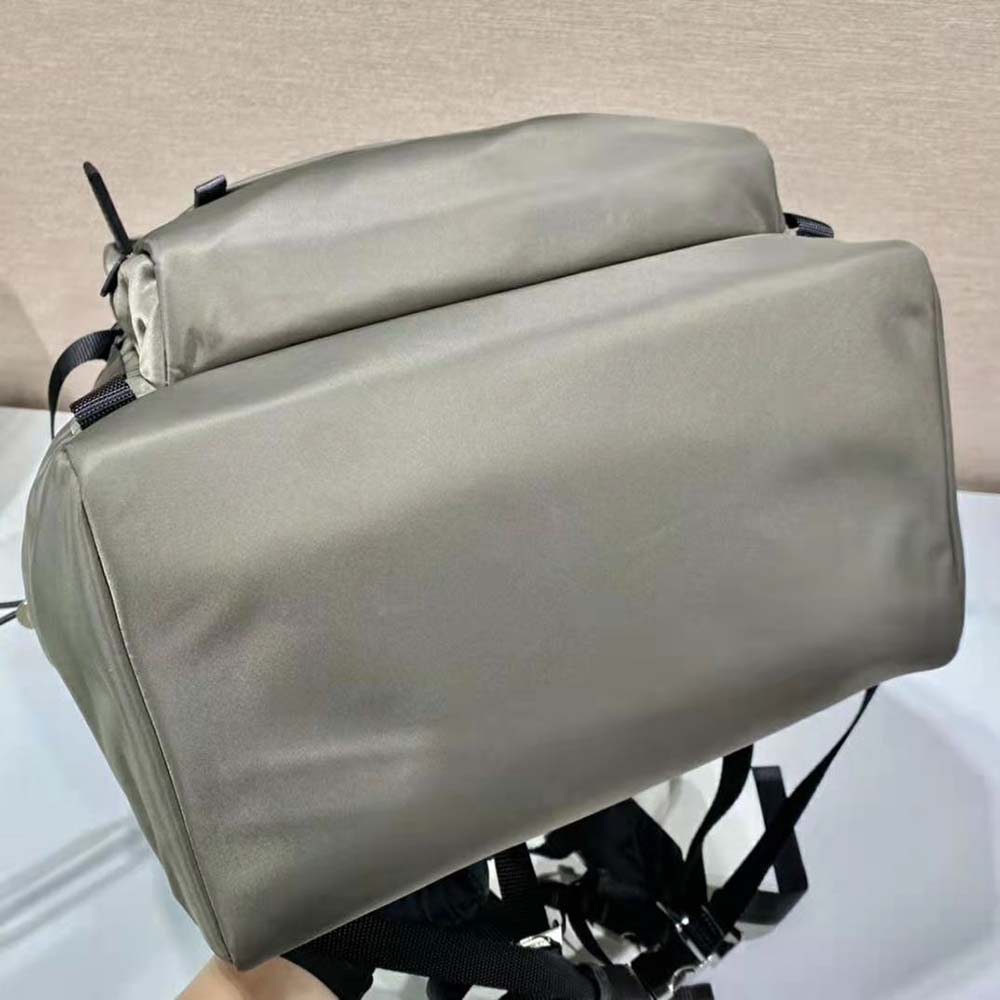 Prada Men Re-Nylon and Saffiano Leather Backpack-Silver - image 6