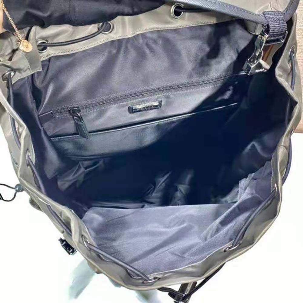 Prada Men Re-Nylon and Saffiano Leather Backpack-Silver - image 9