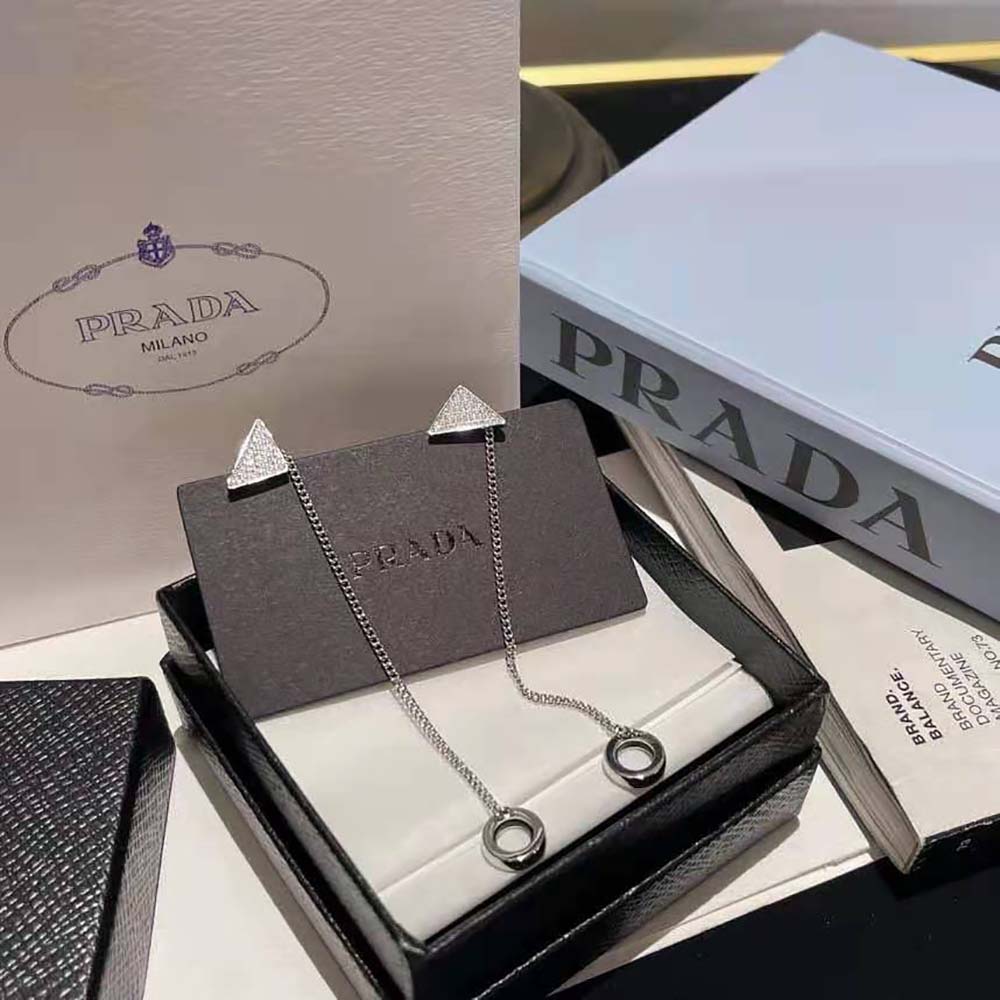 Prada Women Crystal Logo Jewels AirPods Pendant Earrings - image 4