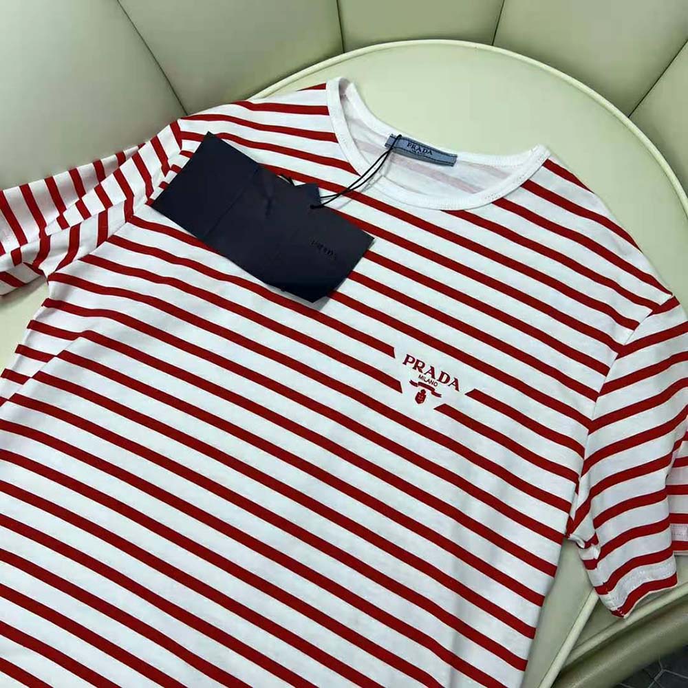 Prada Women Printed Interlock T-shirt-Red - image 4