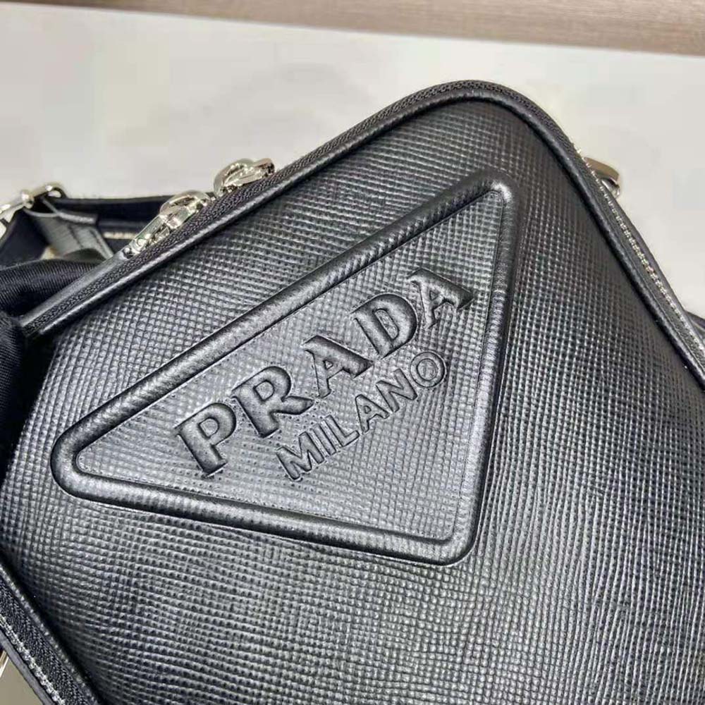 Prada Women Saffiano Leather Shoulder Bag-Black - image 7