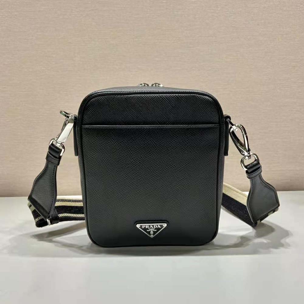 Prada Women Saffiano Leather Shoulder Bag-Black - image 4