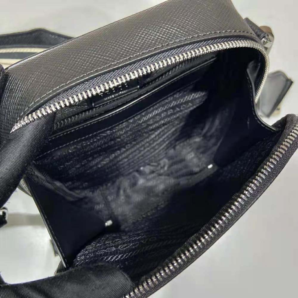 Prada Women Saffiano Leather Shoulder Bag-Black - image 9