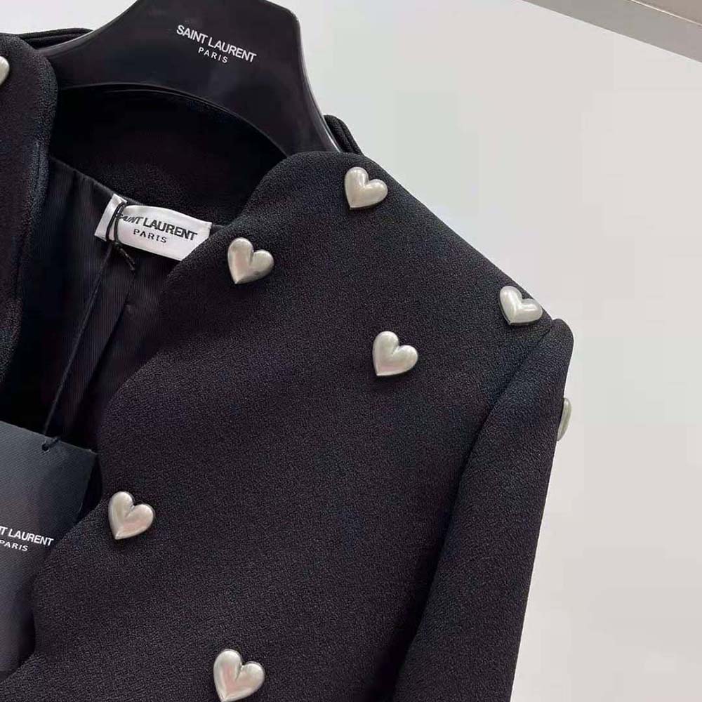 Saint Laurent YSL Women Cropped Jacket in Boucle Tweed - image 6