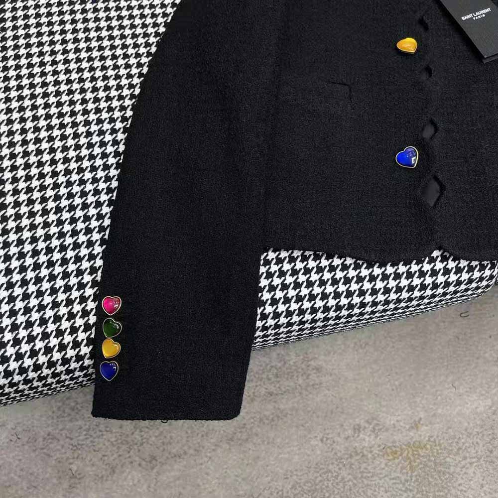 Saint Laurent YSL Women Cropped Jacket in Boucle Tweed - image 7