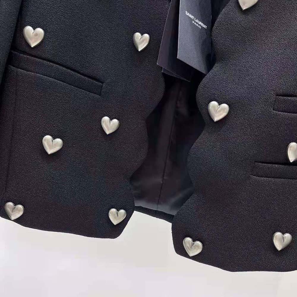 Saint Laurent YSL Women Cropped Jacket in Boucle Tweed - image 9