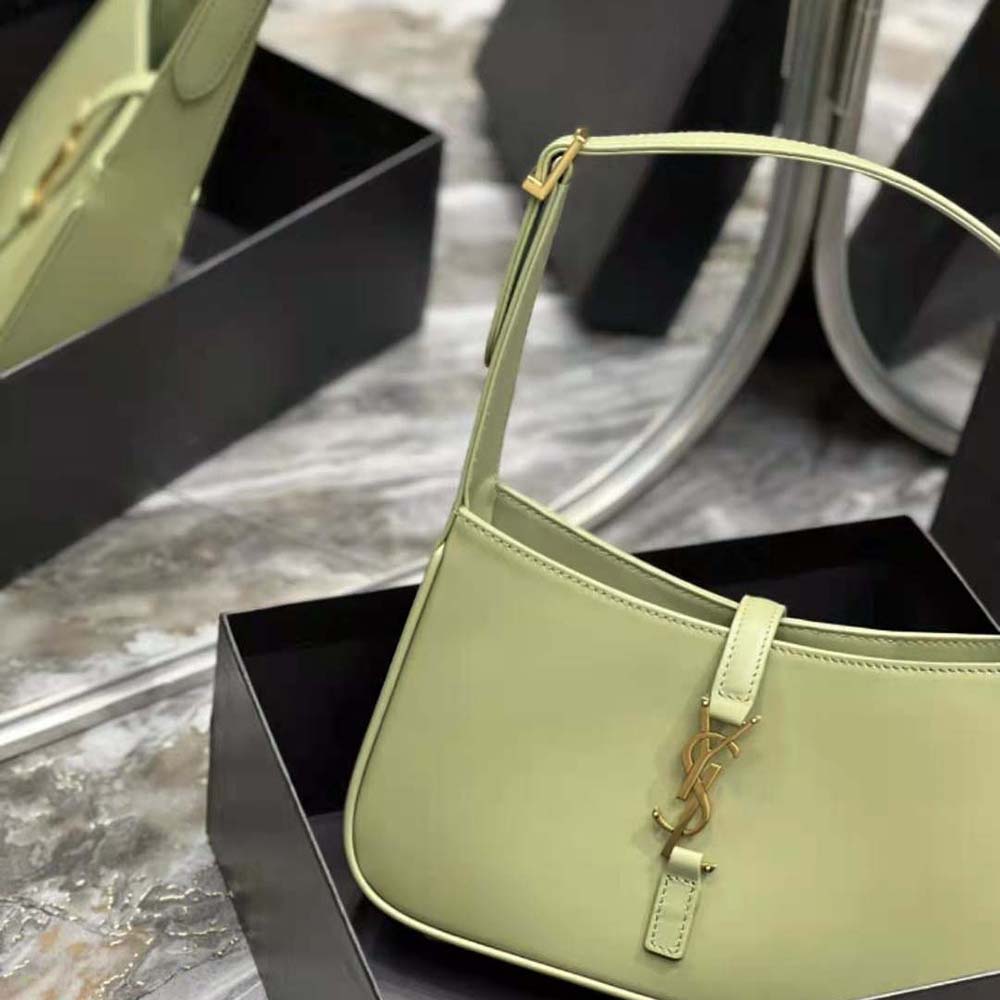 Saint Laurent YSL Women Le 5 A 7 Hobo Bag in Smooth Leather-Green - image 8