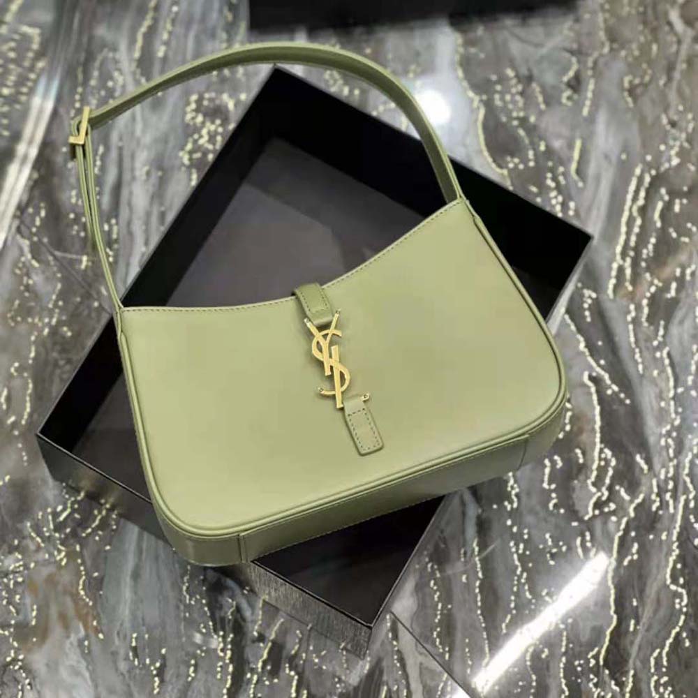 Saint Laurent YSL Women Le 5 A 7 Hobo Bag in Smooth Leather-Green - image 4