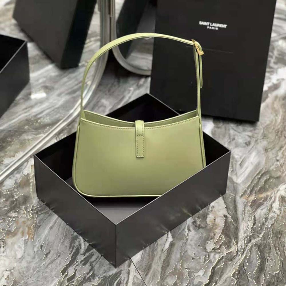 Saint Laurent YSL Women Le 5 A 7 Hobo Bag in Smooth Leather-Green - image 5