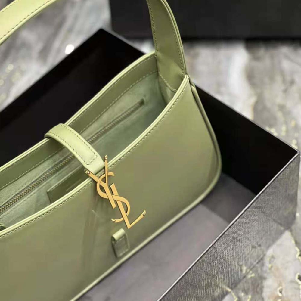 Saint Laurent YSL Women Le 5 A 7 Hobo Bag in Smooth Leather-Green - image 9