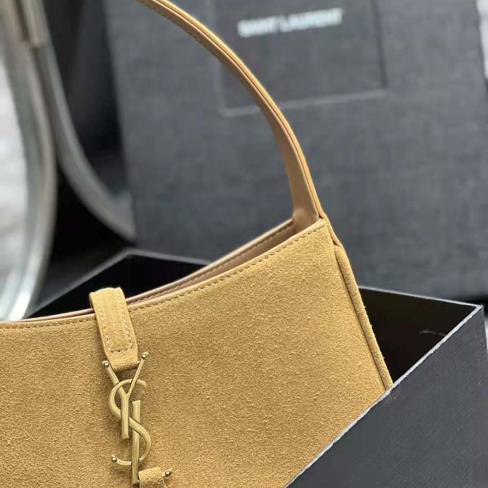 Saint Laurent YSL Women Le 5 A 7 Hobo Bag in Suede-Brown - image 9