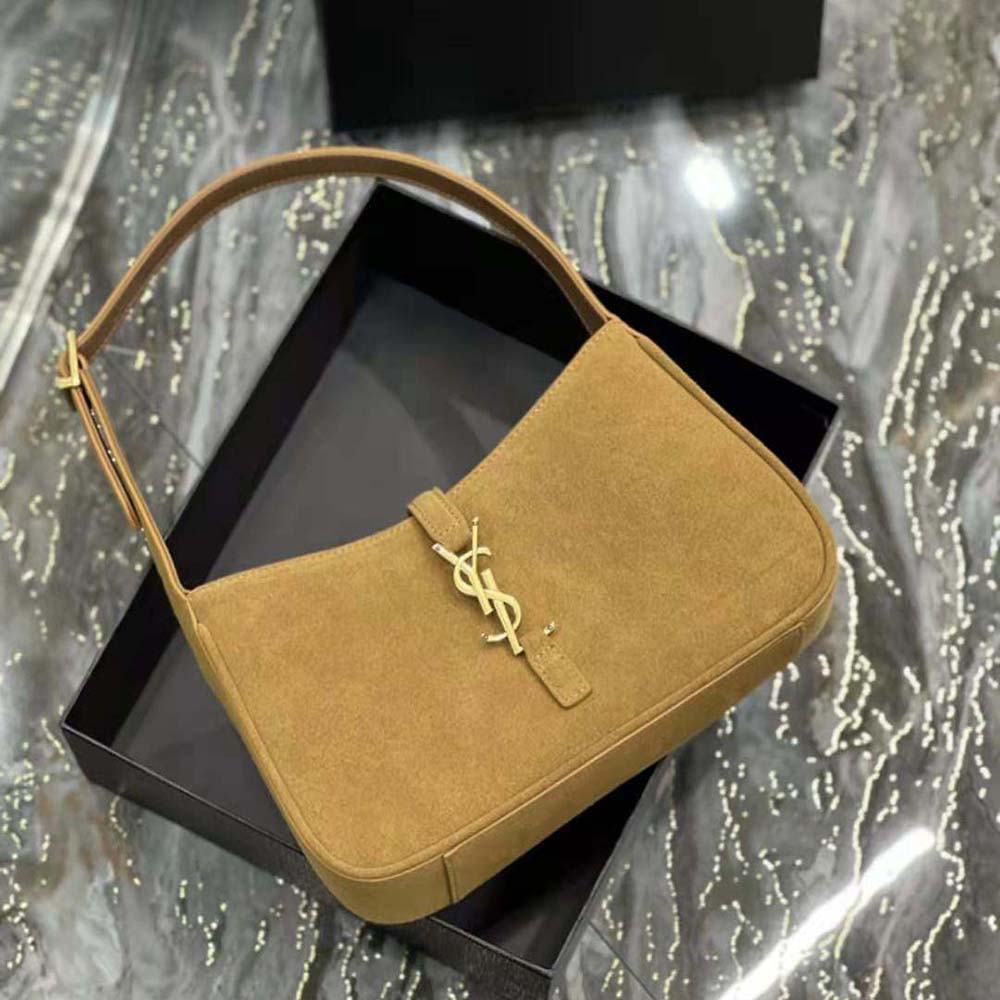 Saint Laurent YSL Women Le 5 A 7 Hobo Bag in Suede-Brown - image 4
